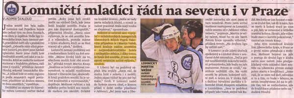 Lomnická stopa v příloze Deníku sport - Český hokej Lomnická stopa v příloze Deníku sport - Český hokej